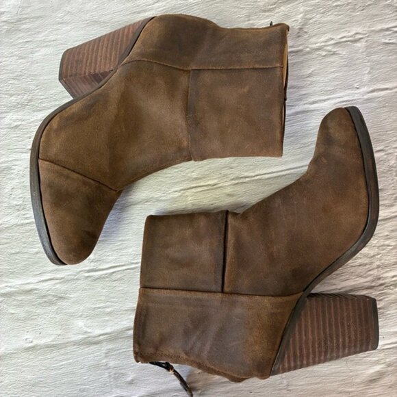 Rag & Bone Women’s Newbury Heeled Ankle Boots Distressed Brown Suede Size 37 - Picture 4 of 16